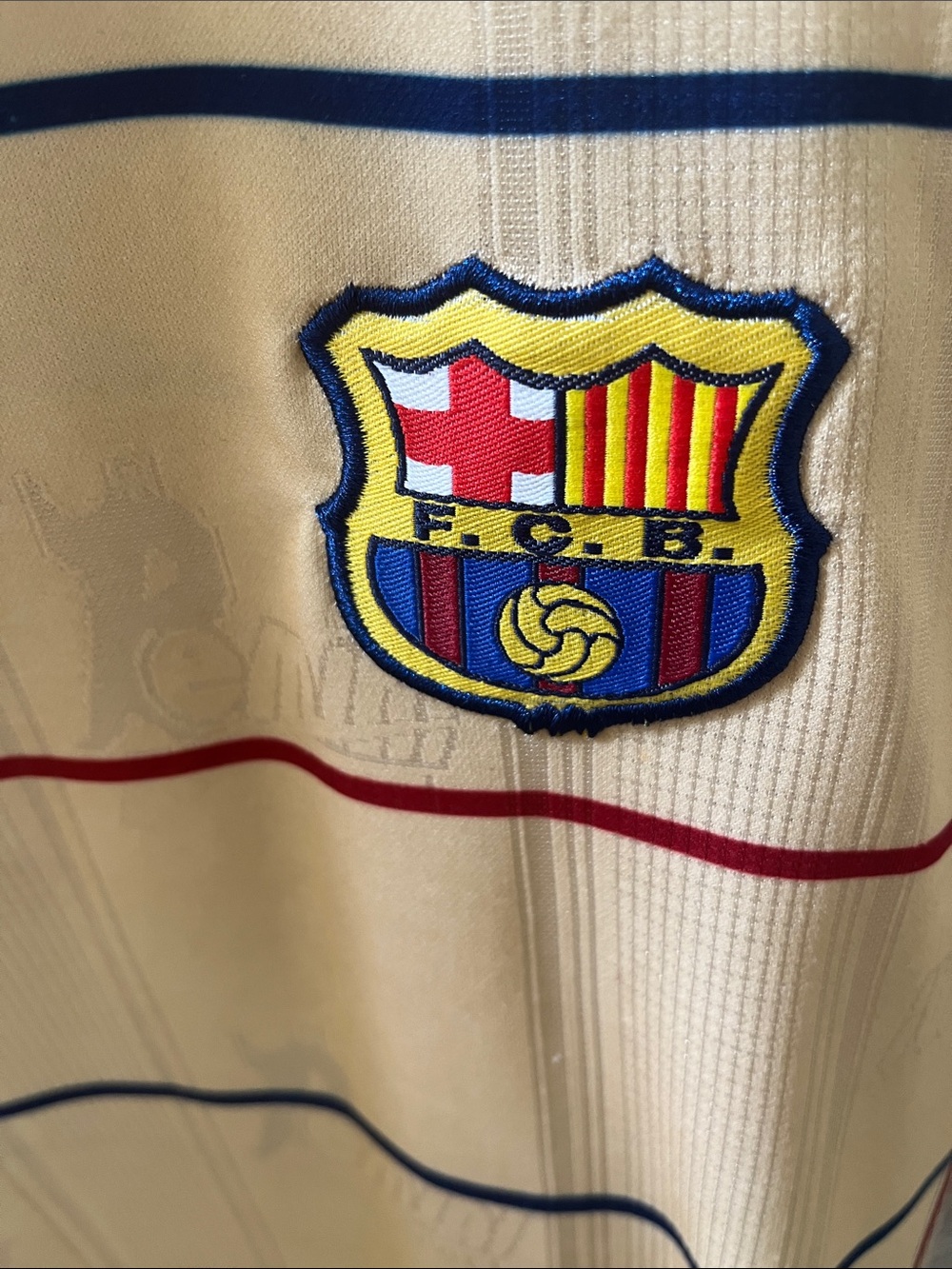 Men's Barcelona Gold Short Sleeve Jersey - Picture 2 of 6